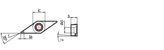 -60 type matériaux ferreux du degré VC de PCD Chip Breaker Inserts For Non